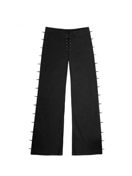 Studded Lace-Up Pants